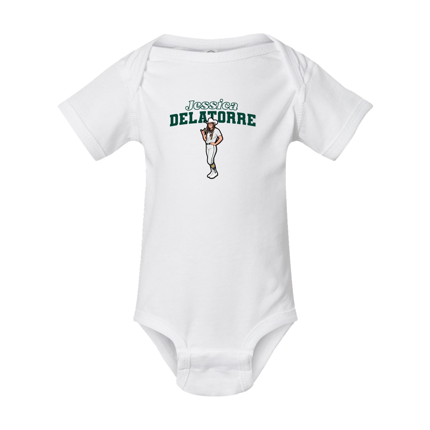 Baby Onesie — Name Arch in White