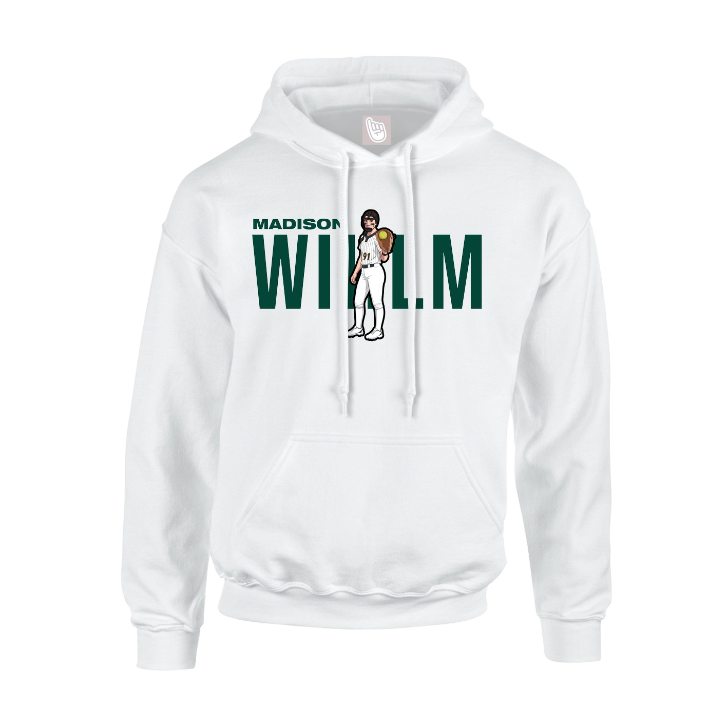 Youth Hoodie — Player Name in White