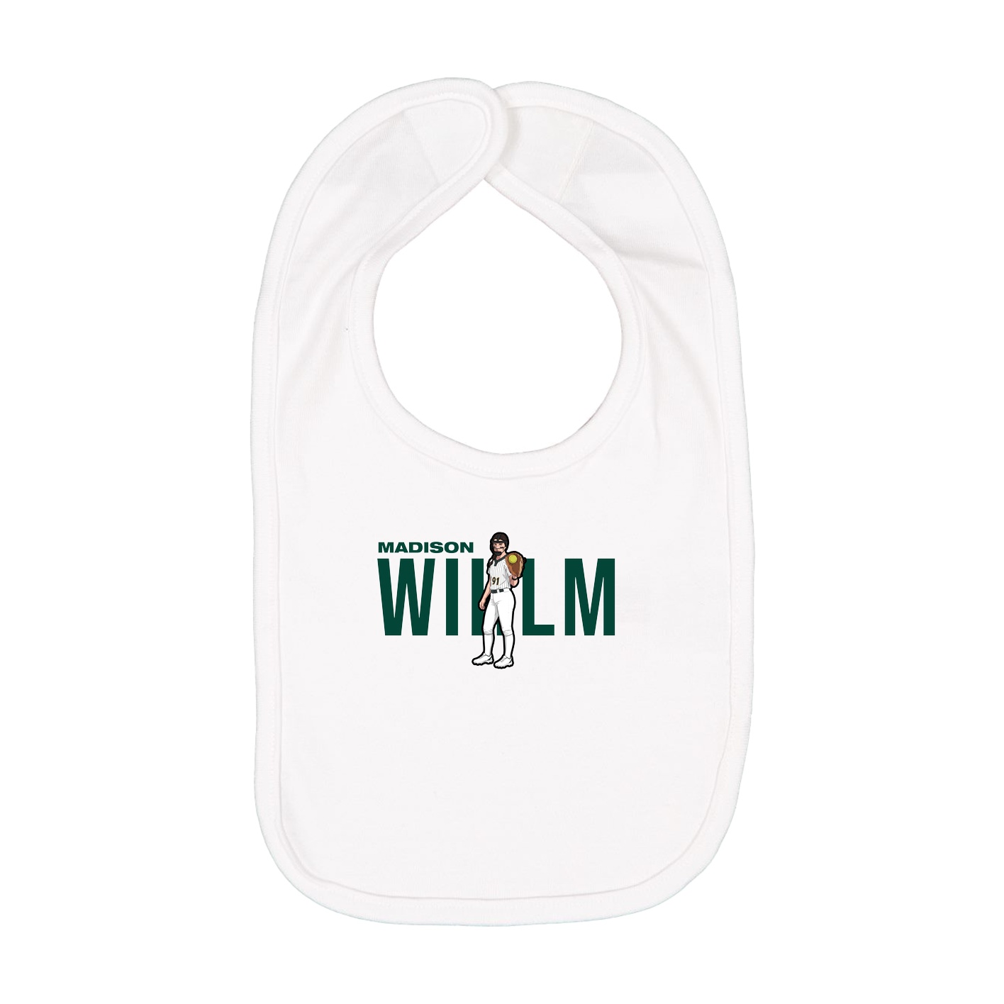 Infant Bib — Player Name in White