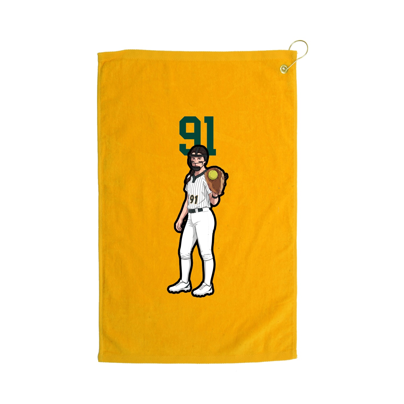 Golf Towel — Number Top in Gold