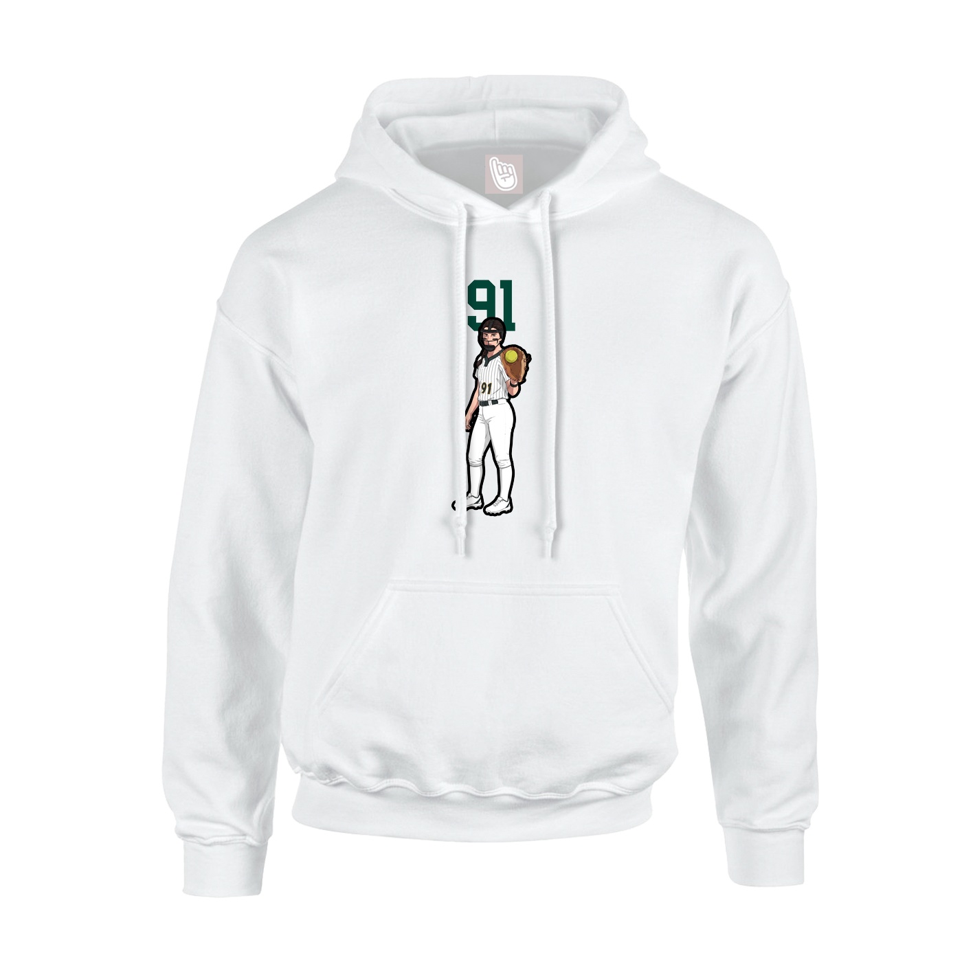 Hoodie — Number Top in White