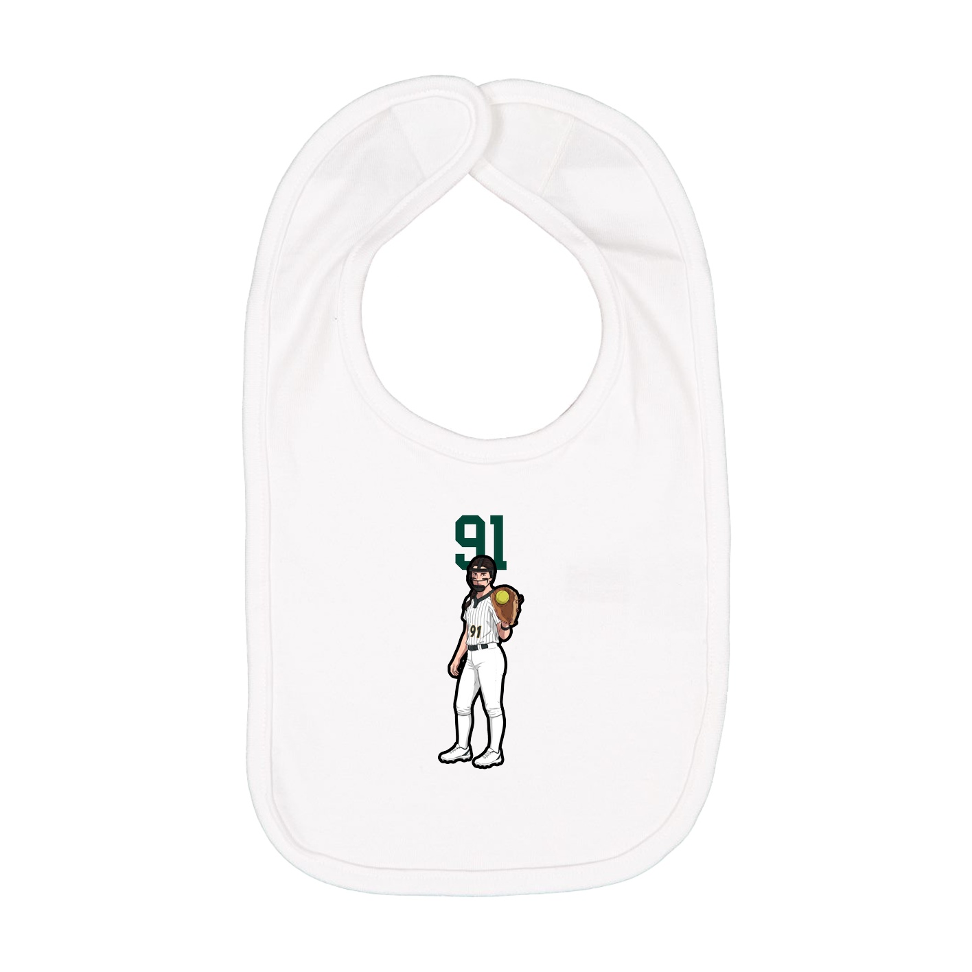 Infant Bib — Number Top in White
