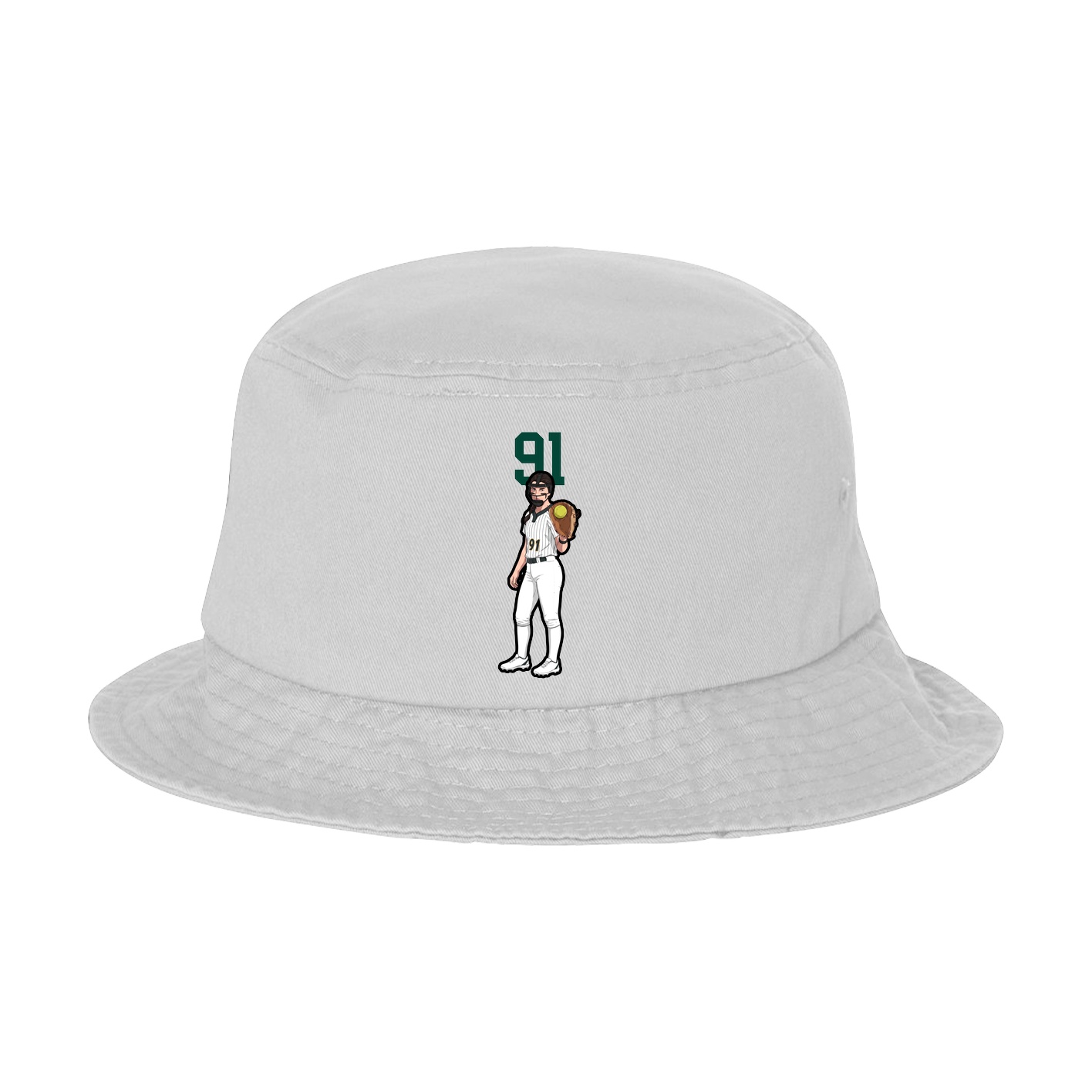 Bucket Cap — Number Top in White