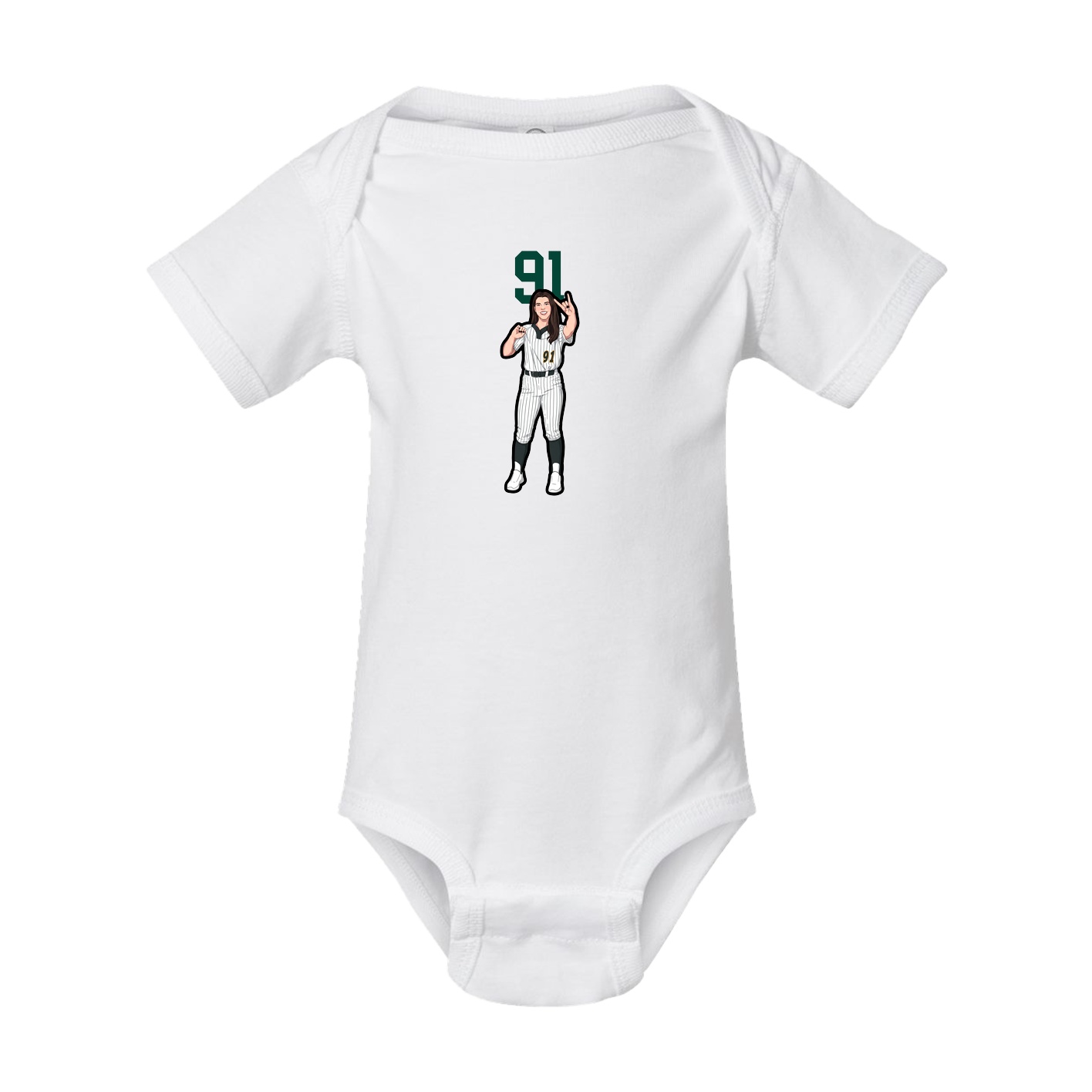 Baby Onesie — Number Top in White