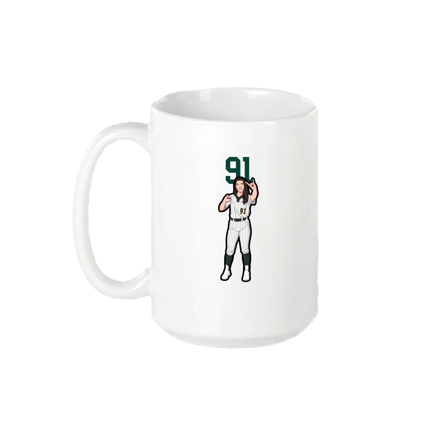 15oz Coffee Mug — Number Top in White