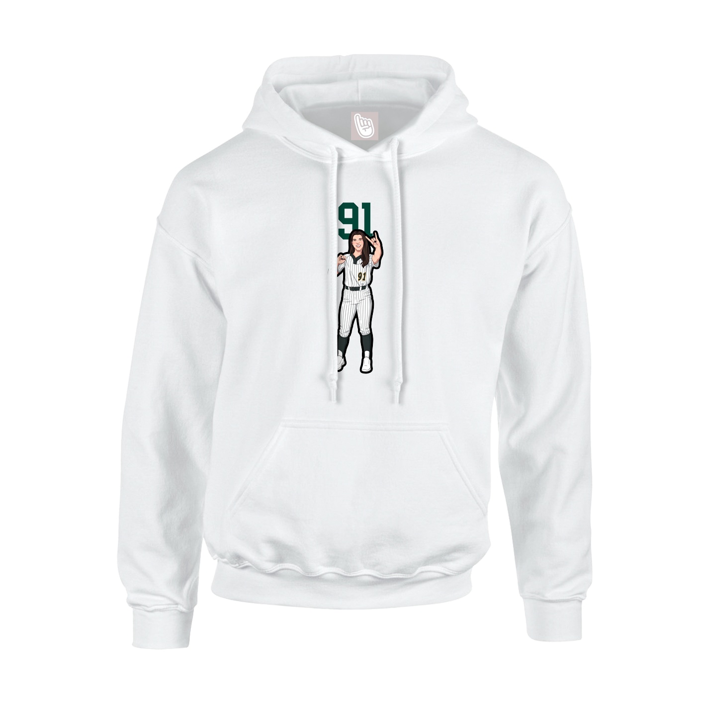 Hoodie — Number Top in White