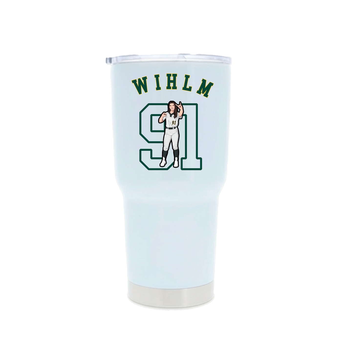 30oz Stainless Steel Tumbler — Shirsey Arch in White