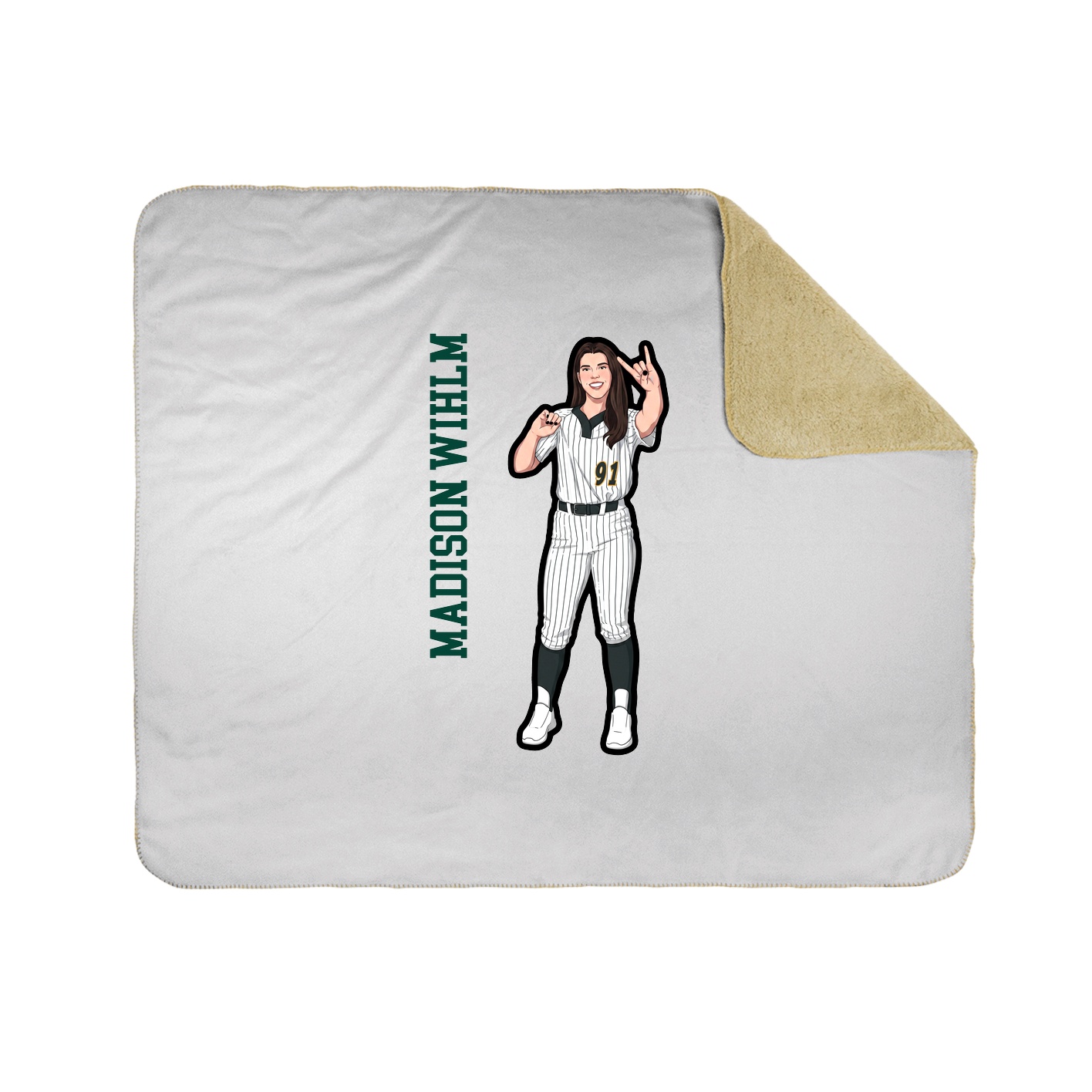 Throw Blanket — Name Vertical in White