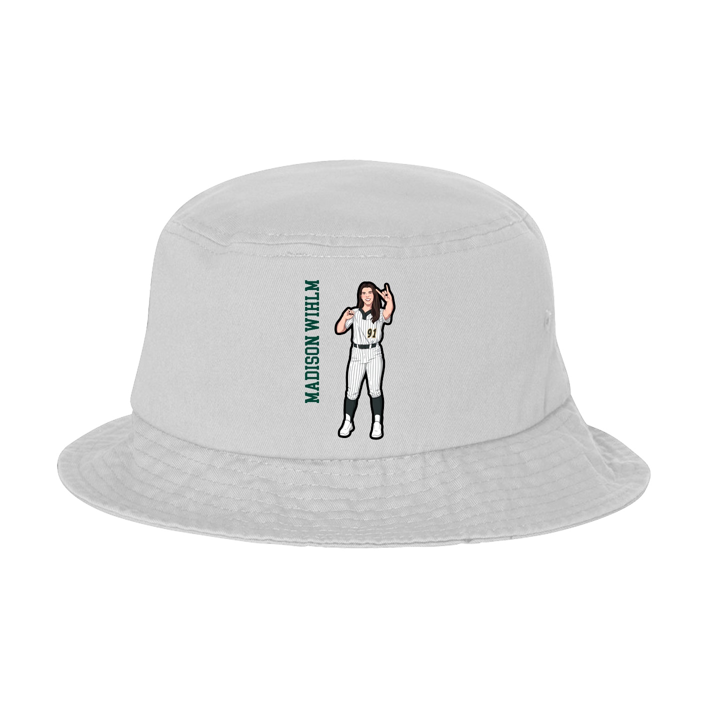 Bucket Cap — Name Vertical in White