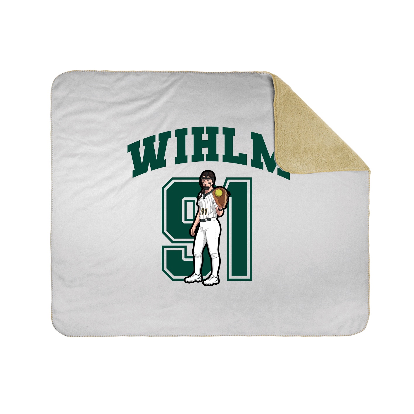 Throw Blanket — Number in White