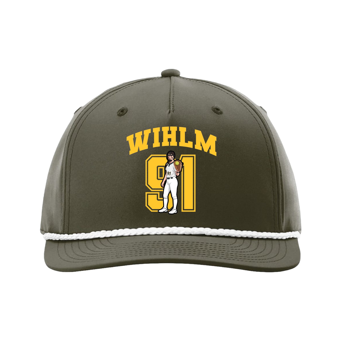Five-Panel Classic Rope Cap — Number in Green