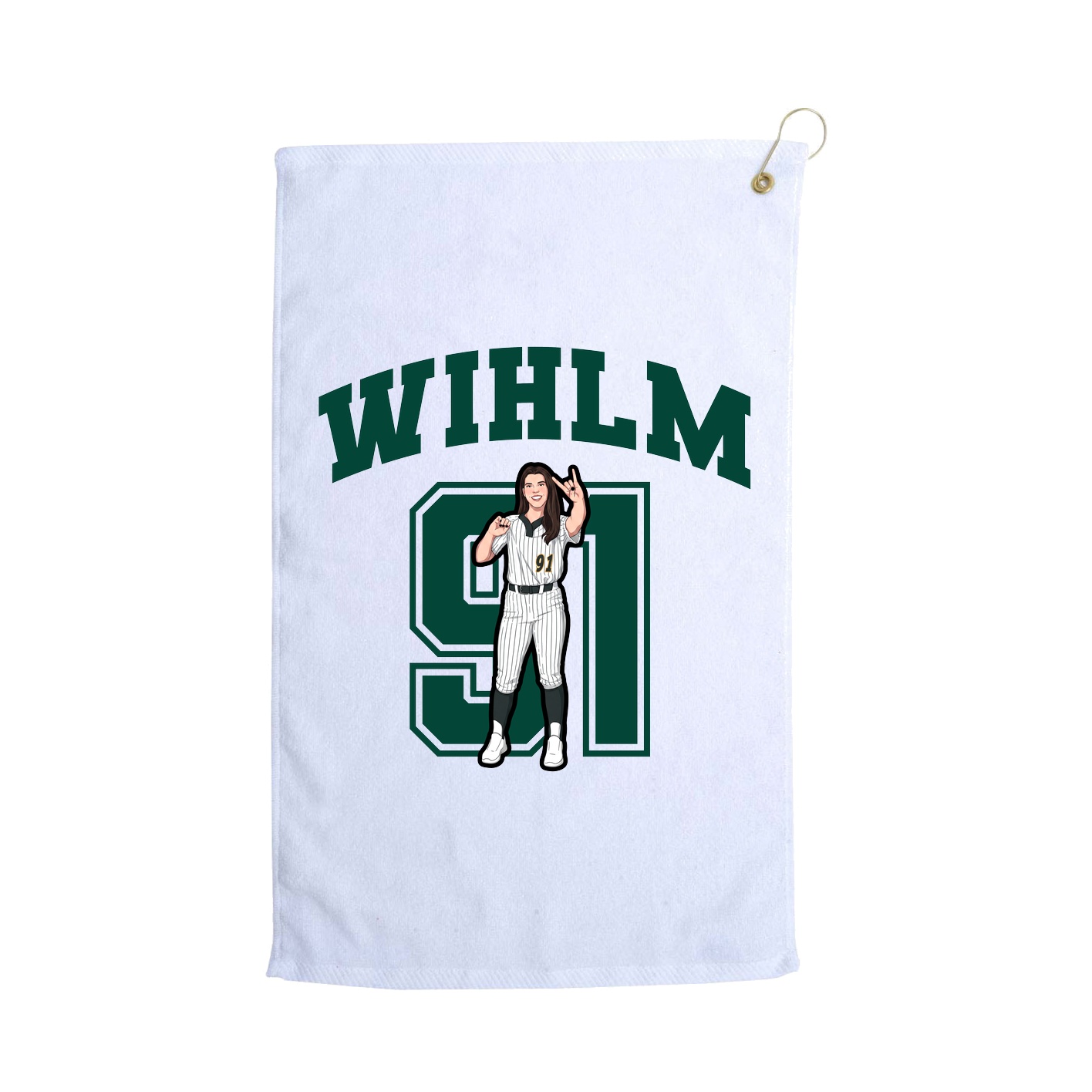 Golf Towel — Number in White