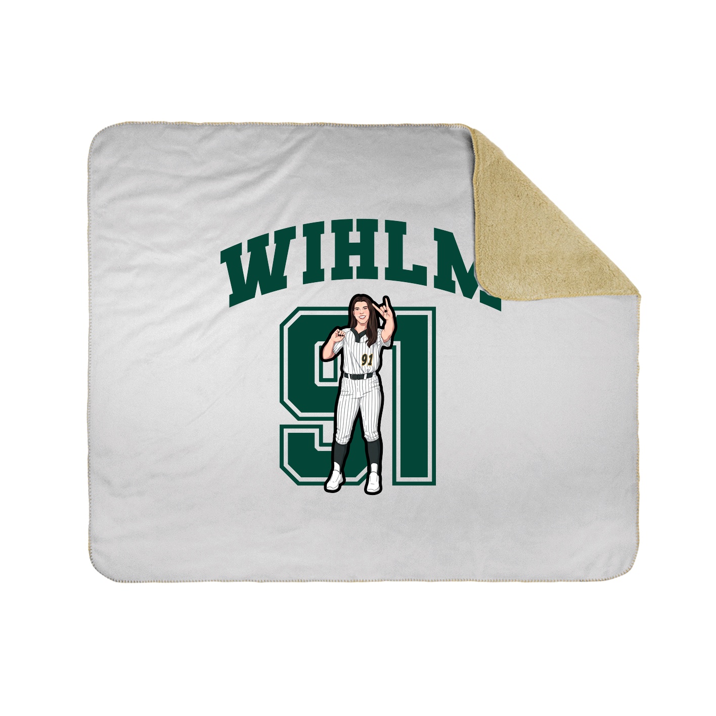Throw Blanket — Number in White