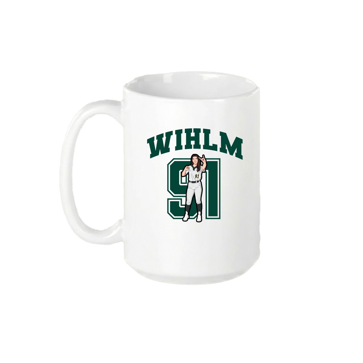 15oz Coffee Mug — Number in White