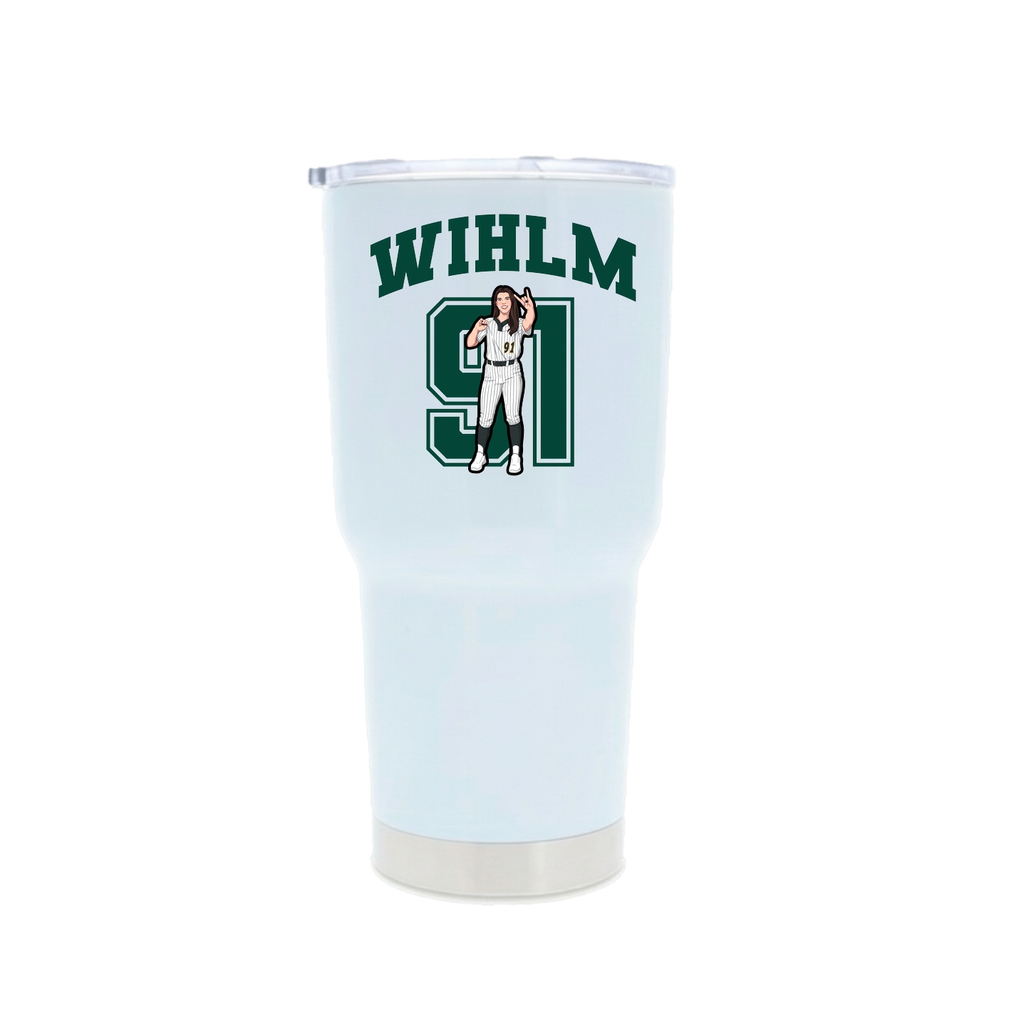 30oz Stainless Steel Tumbler — Number in White