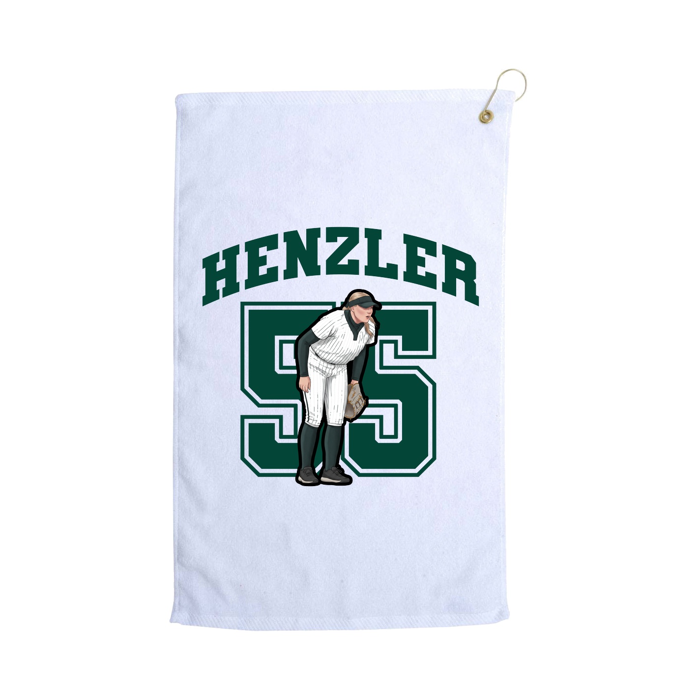 Golf Towel — Number in White