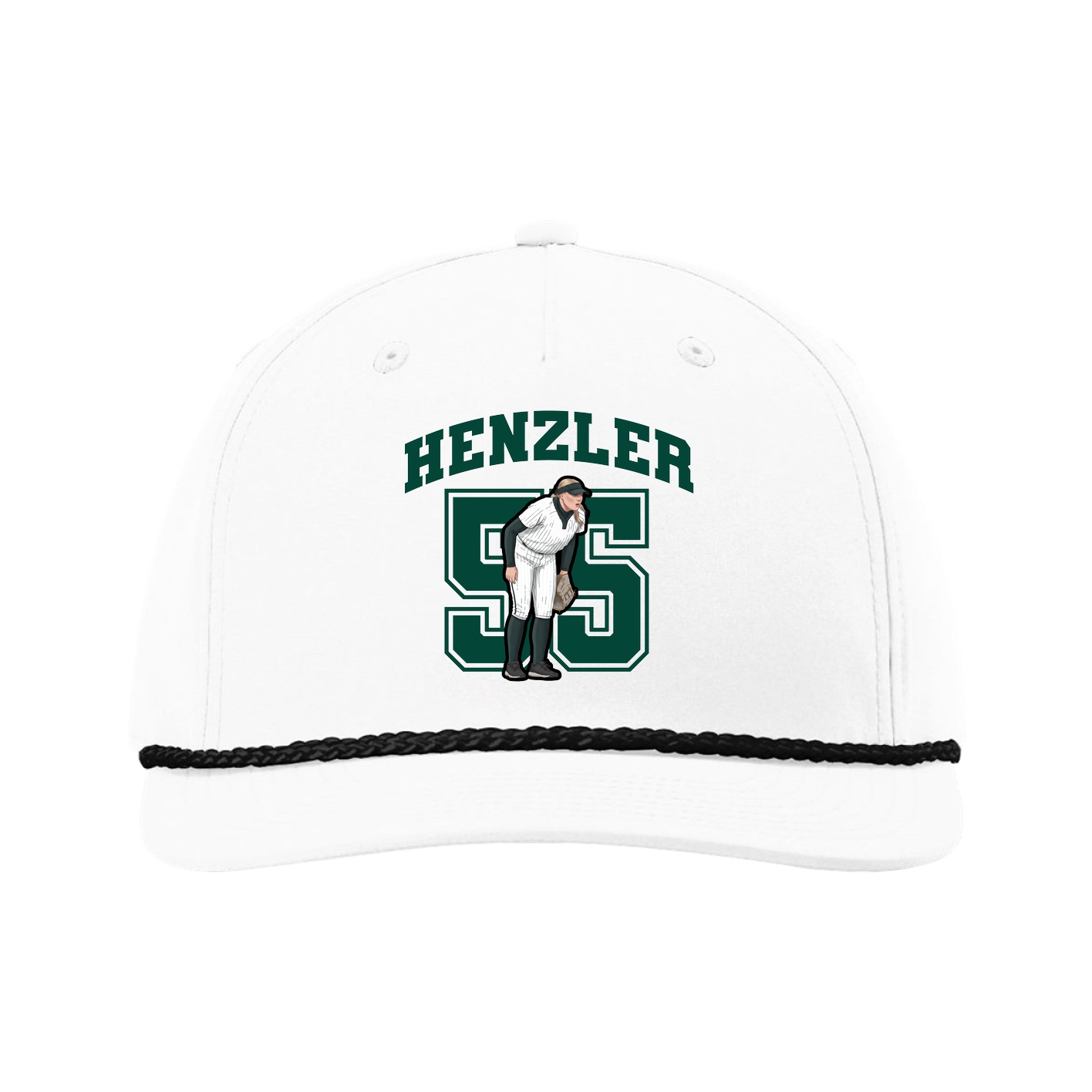 Five-Panel Classic Rope Cap — Number in White
