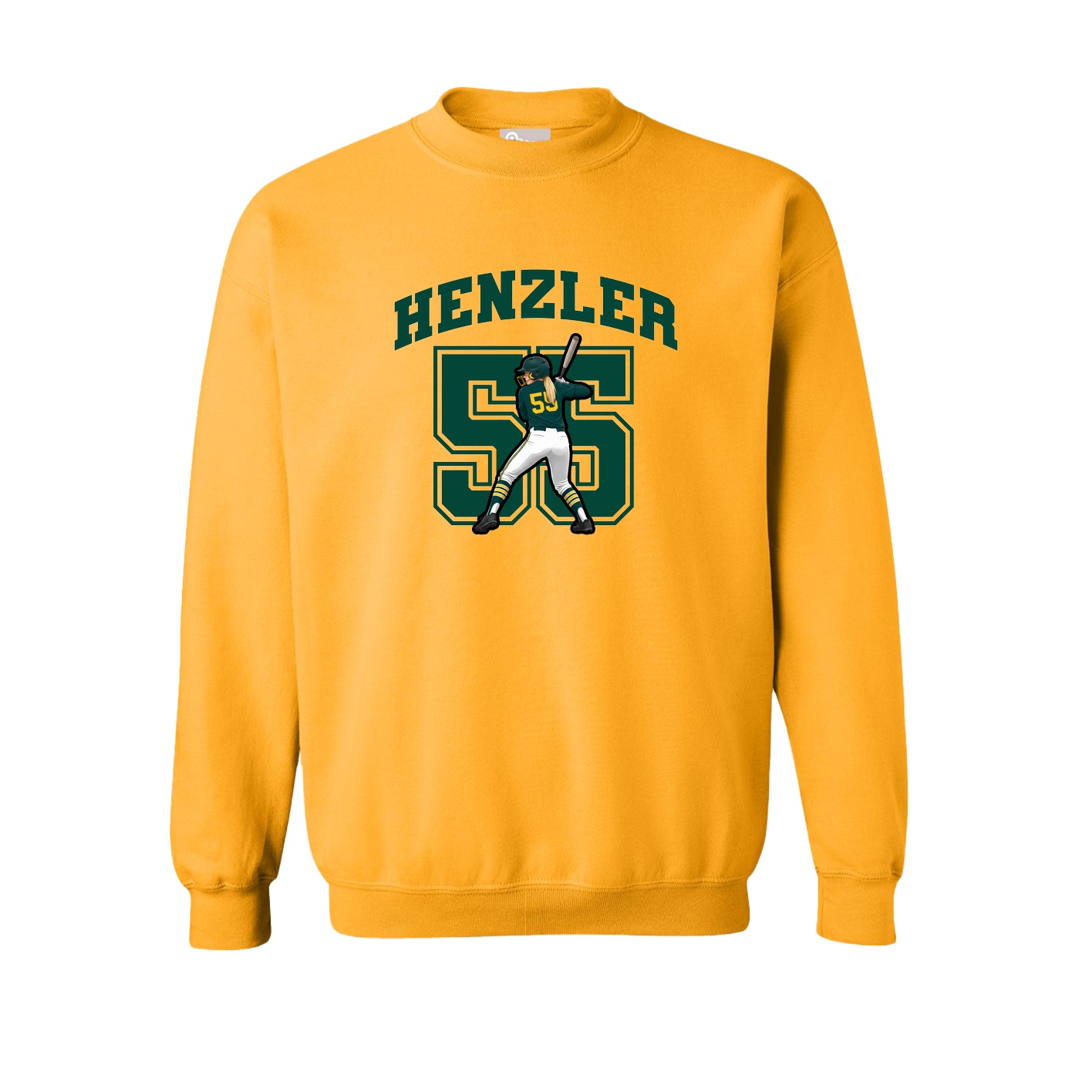Fleece Crew — Number in Gold