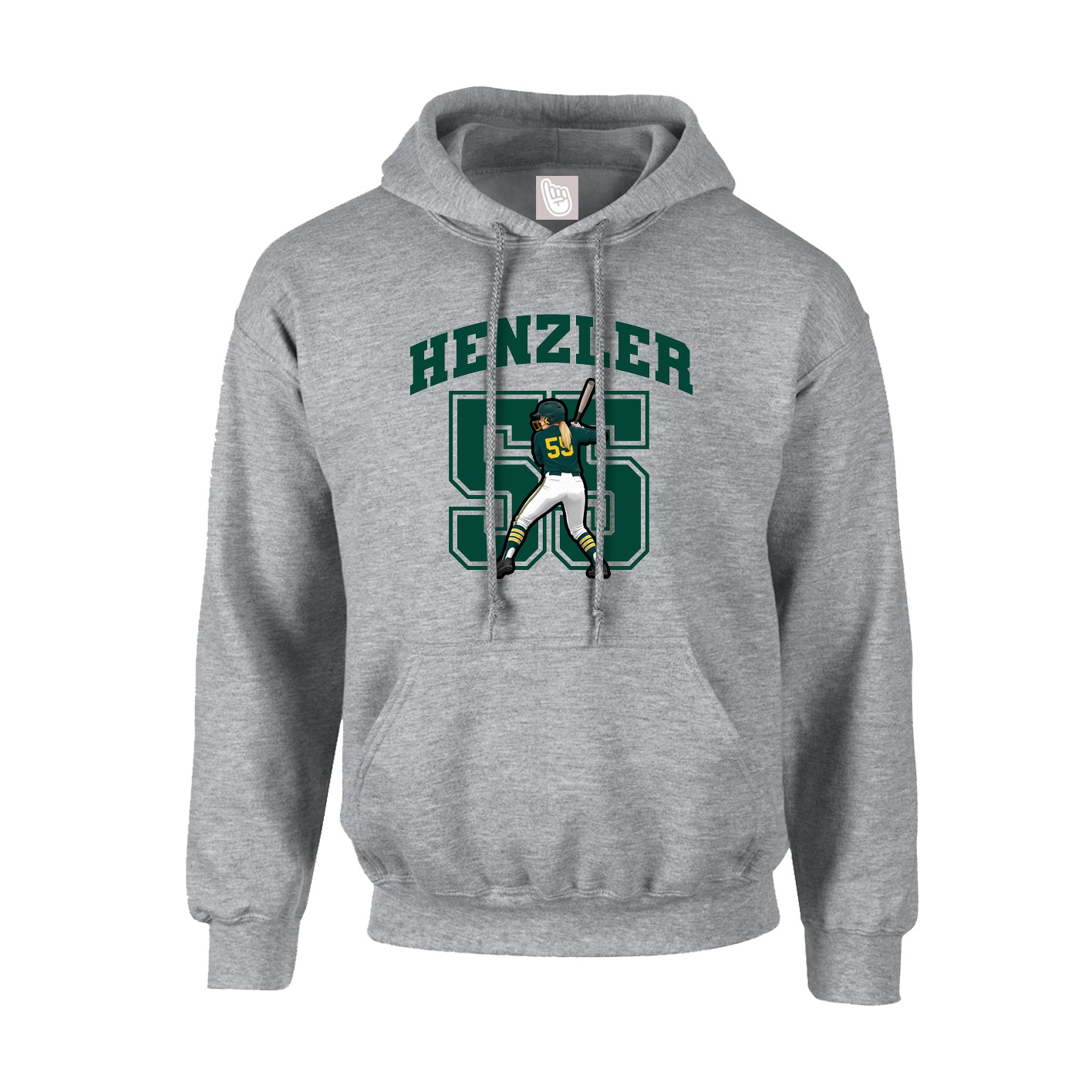 Youth Hoodie — Number in Grey