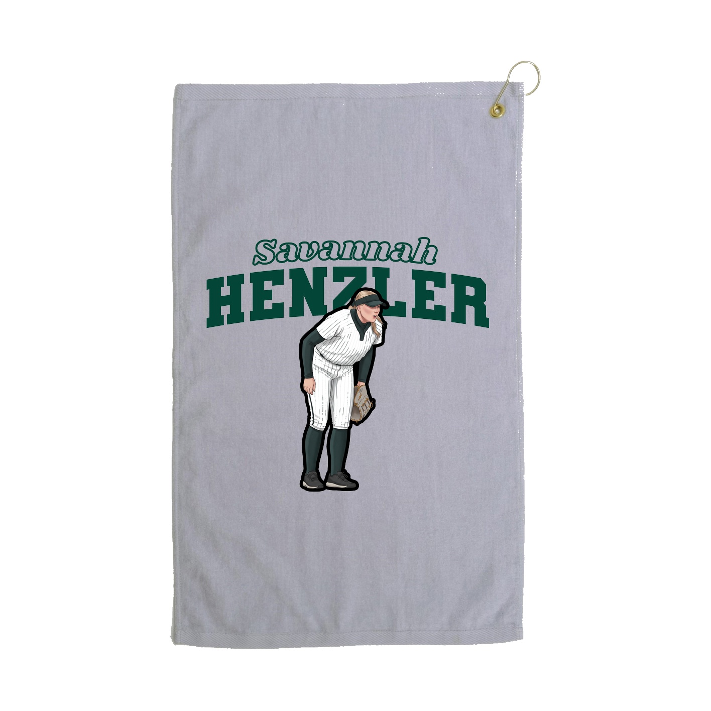 Golf Towel — Name Arch in Grey