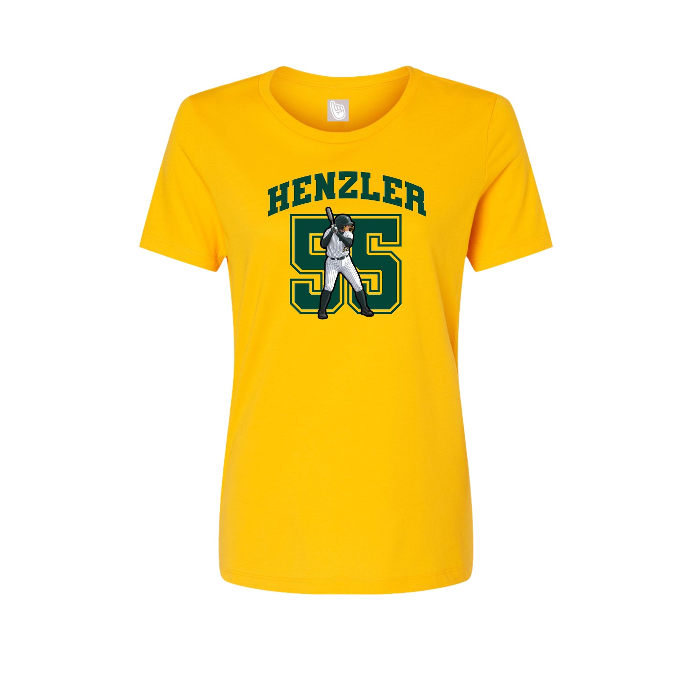 Fitted Women's Tee — Number in Gold