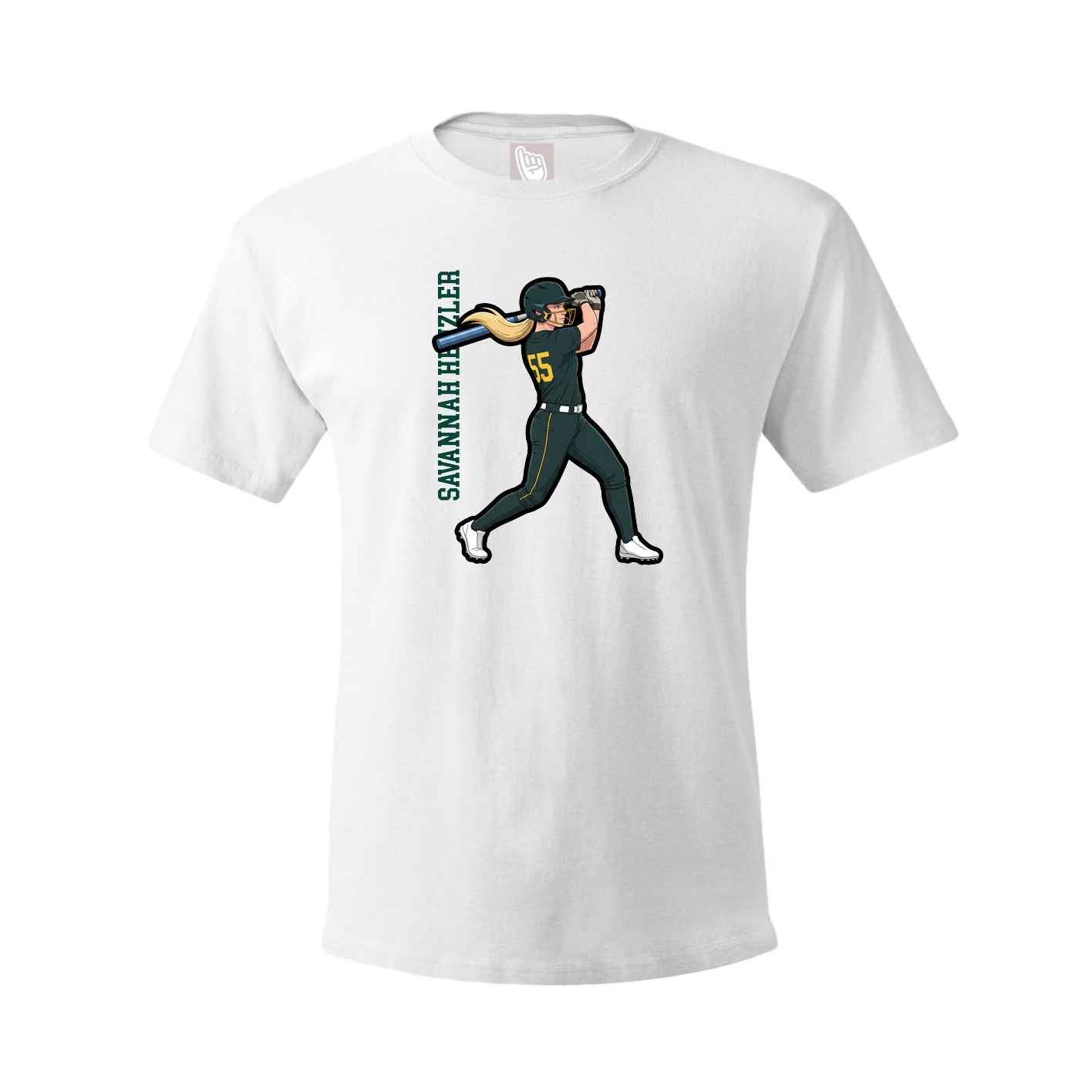 Youth Tee — Name Vertical in White