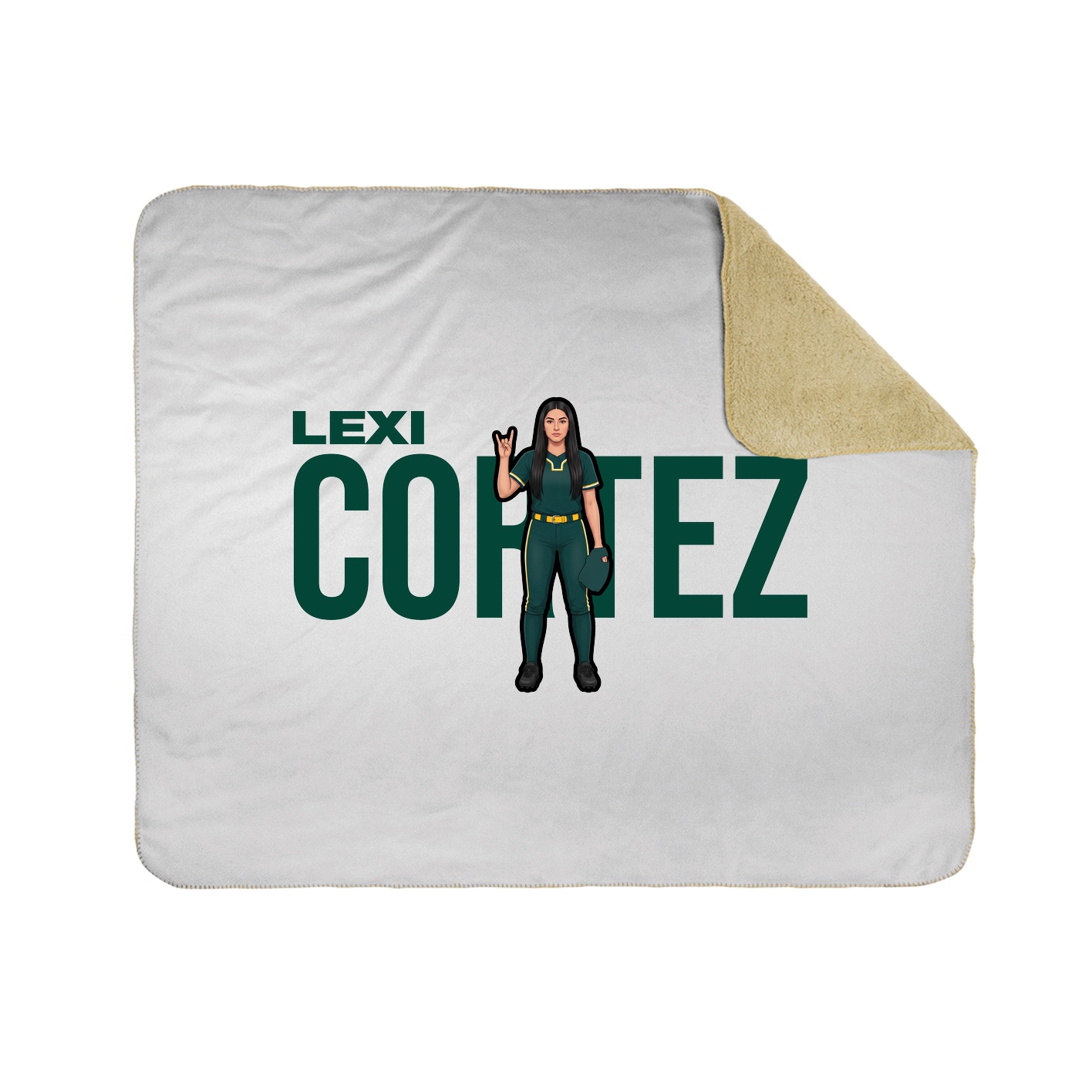 Throw Blanket — Player Name in White