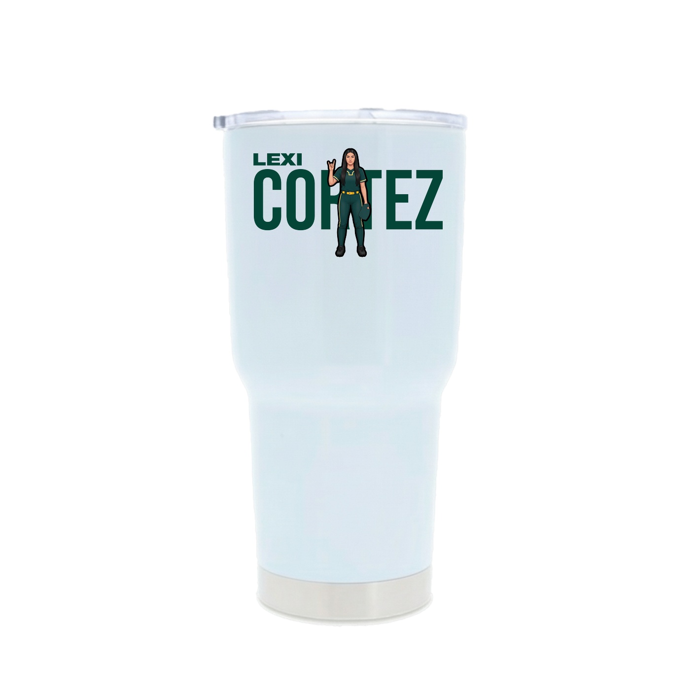 30oz Stainless Steel Tumbler — Player Name in White