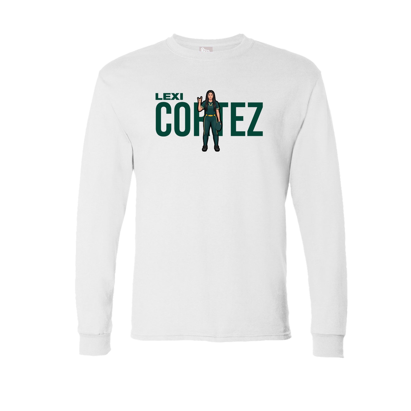 Long Sleeve Tee — Player Name in White