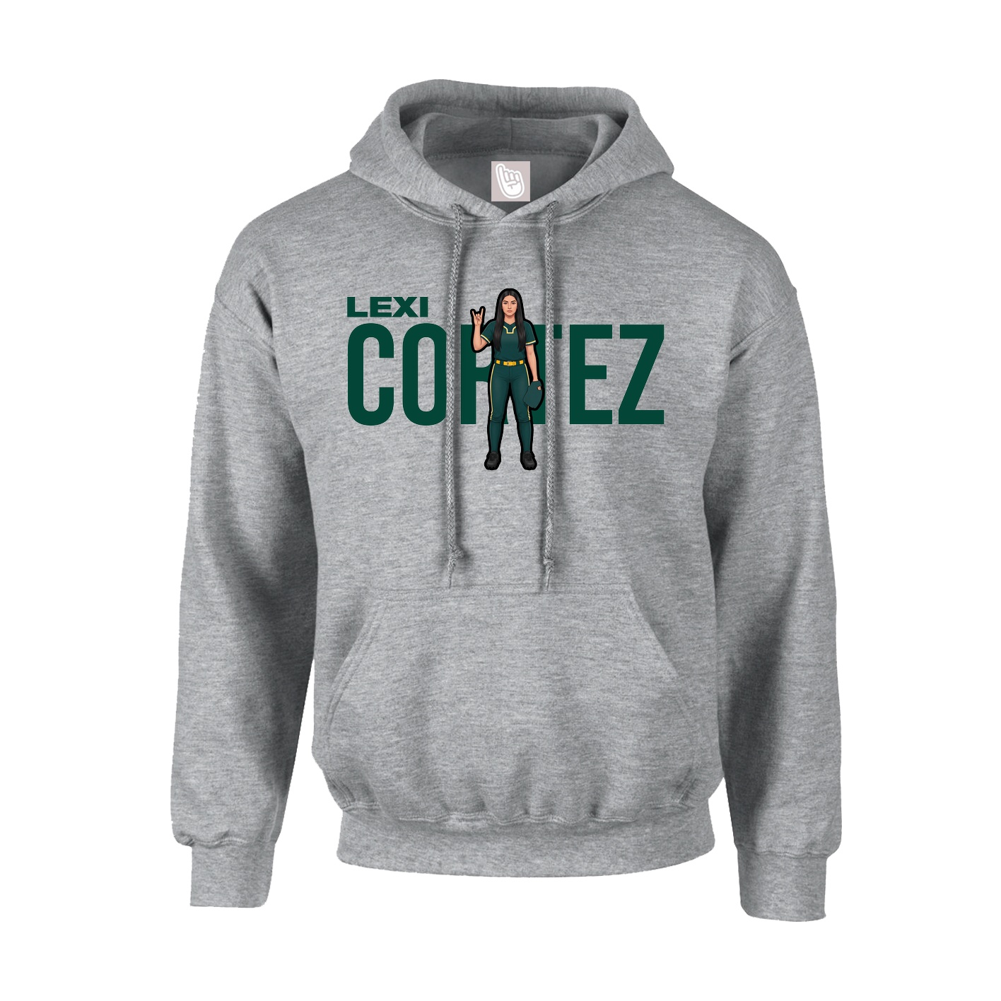 Youth Hoodie — Player Name in Grey