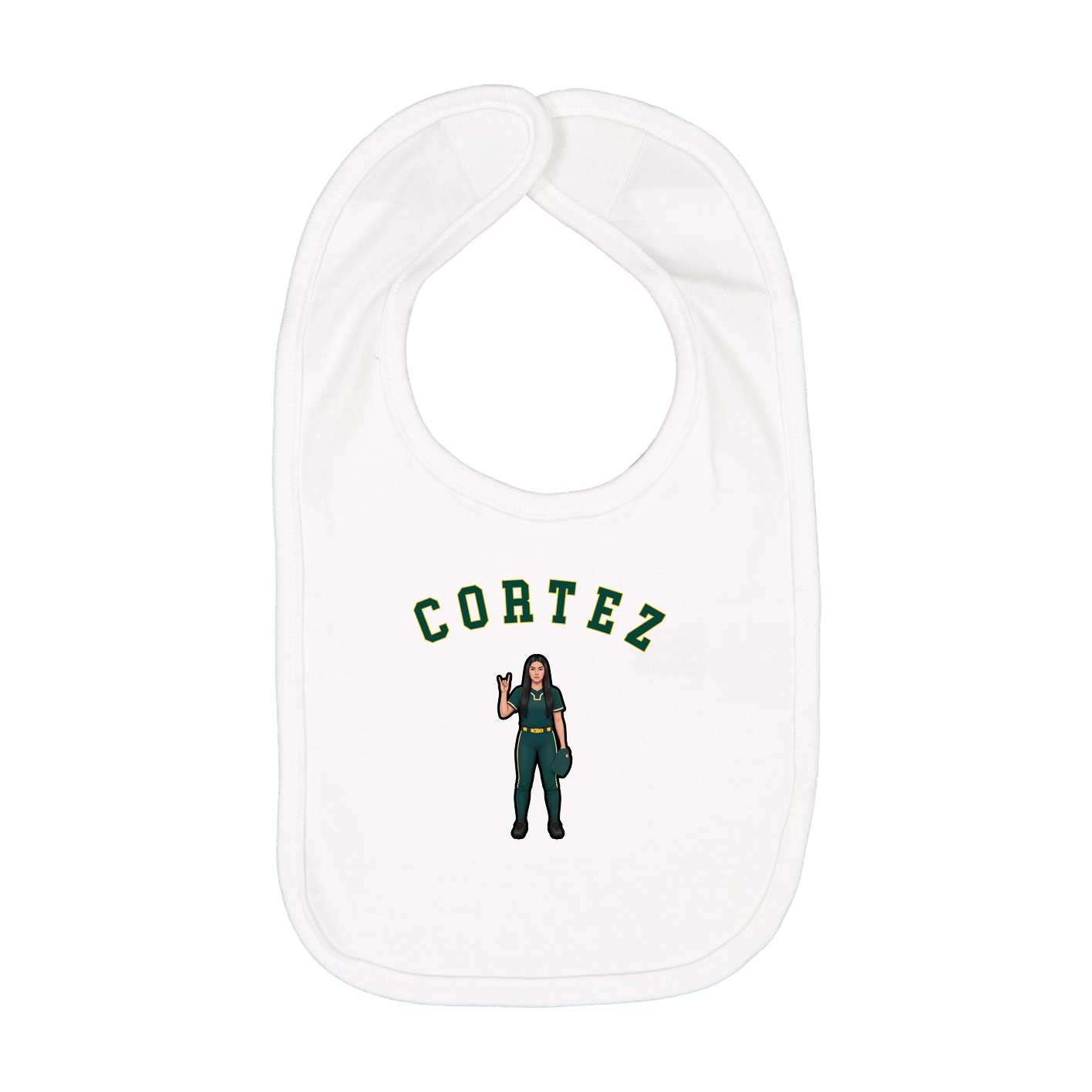 Infant Bib — Shirsey Arch in White