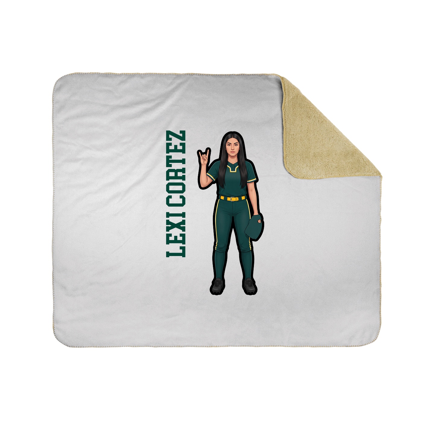 Throw Blanket — Name Vertical in White