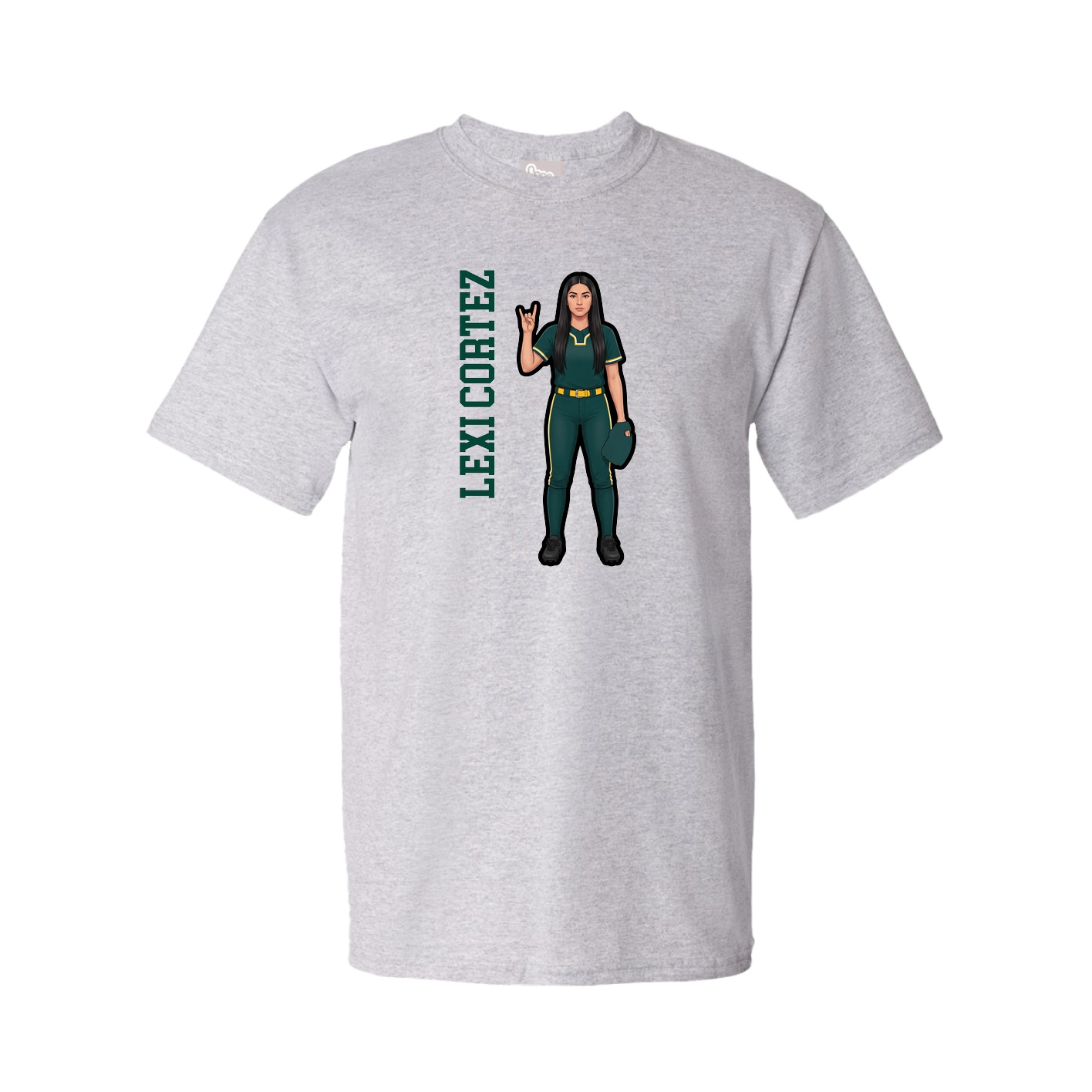 Tee — Name Vertical in Grey