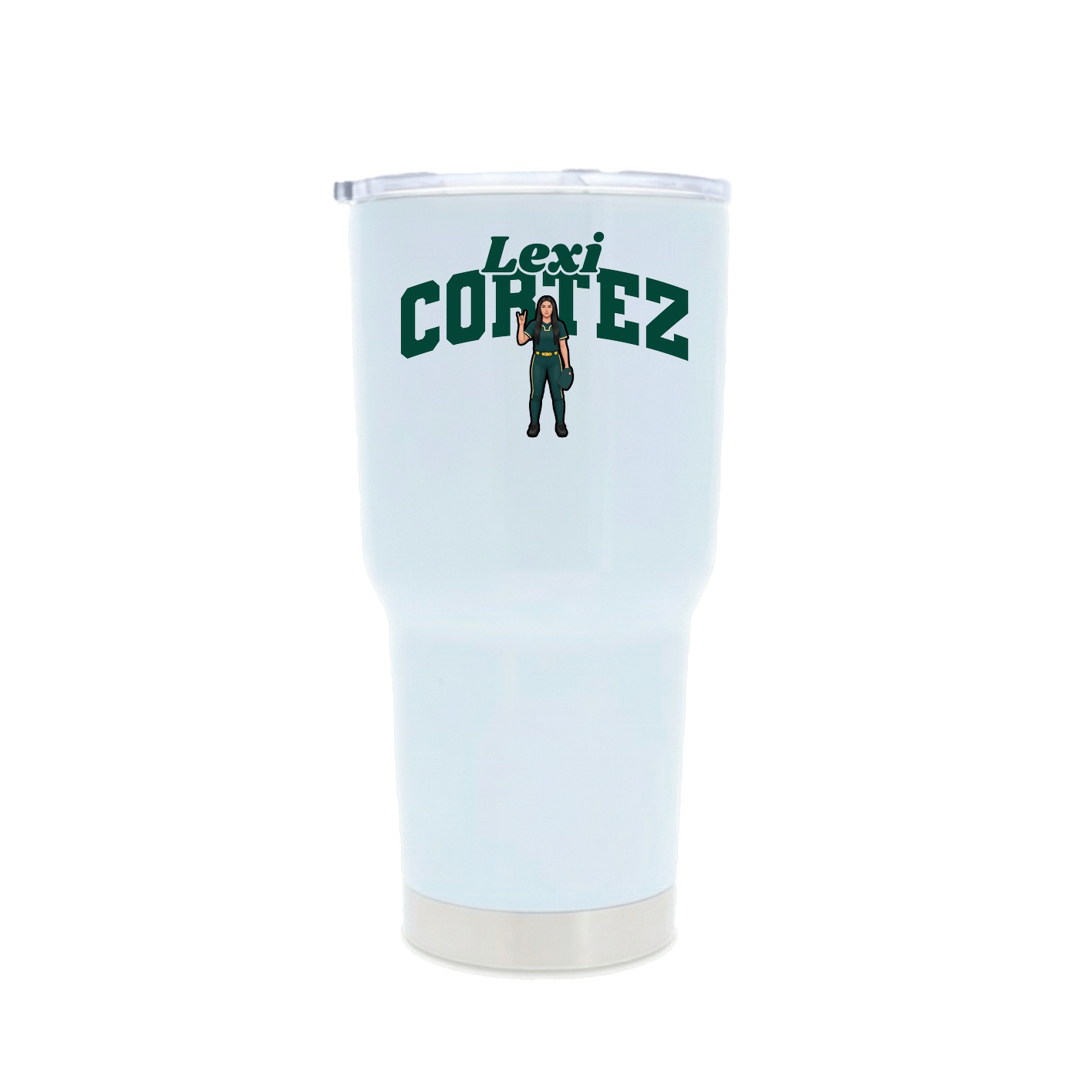 30oz Stainless Steel Tumbler — Signature Arch in White