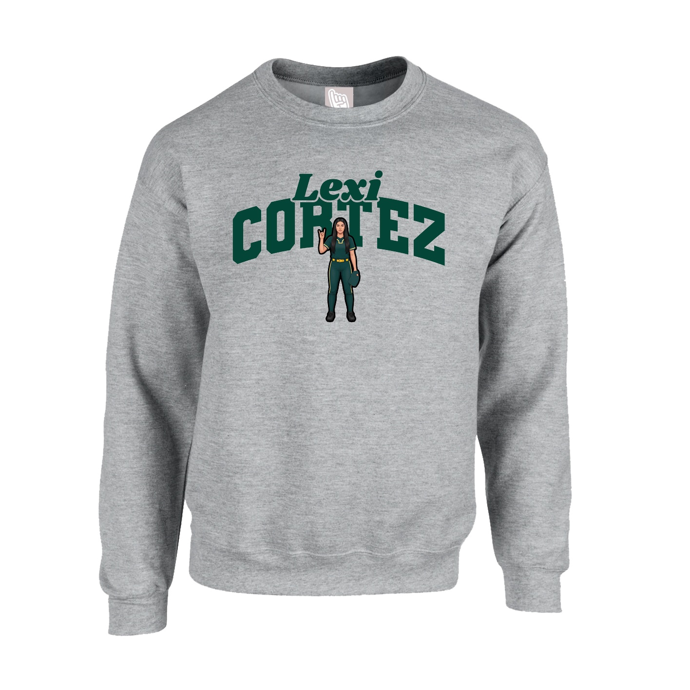Fleece Crew — Signature Arch in Grey