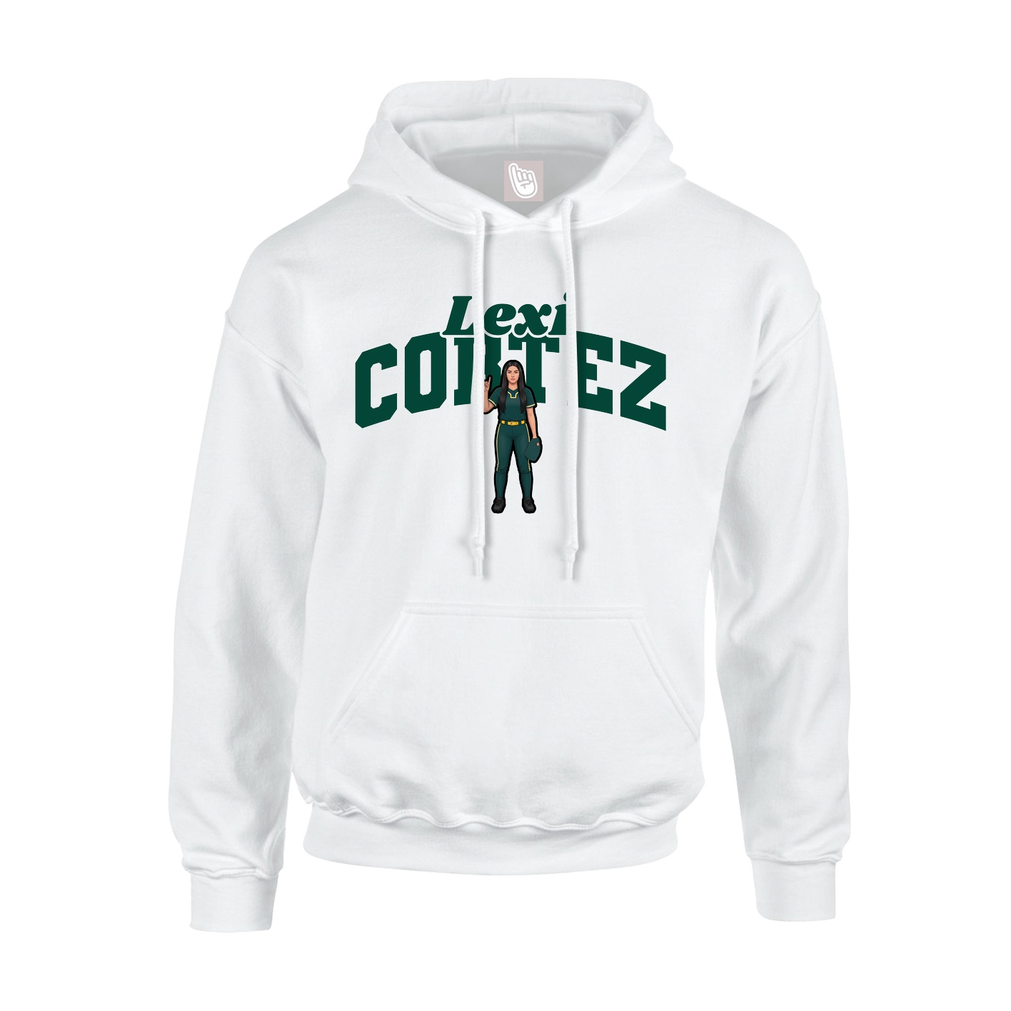 Youth Hoodie — Signature Arch in White