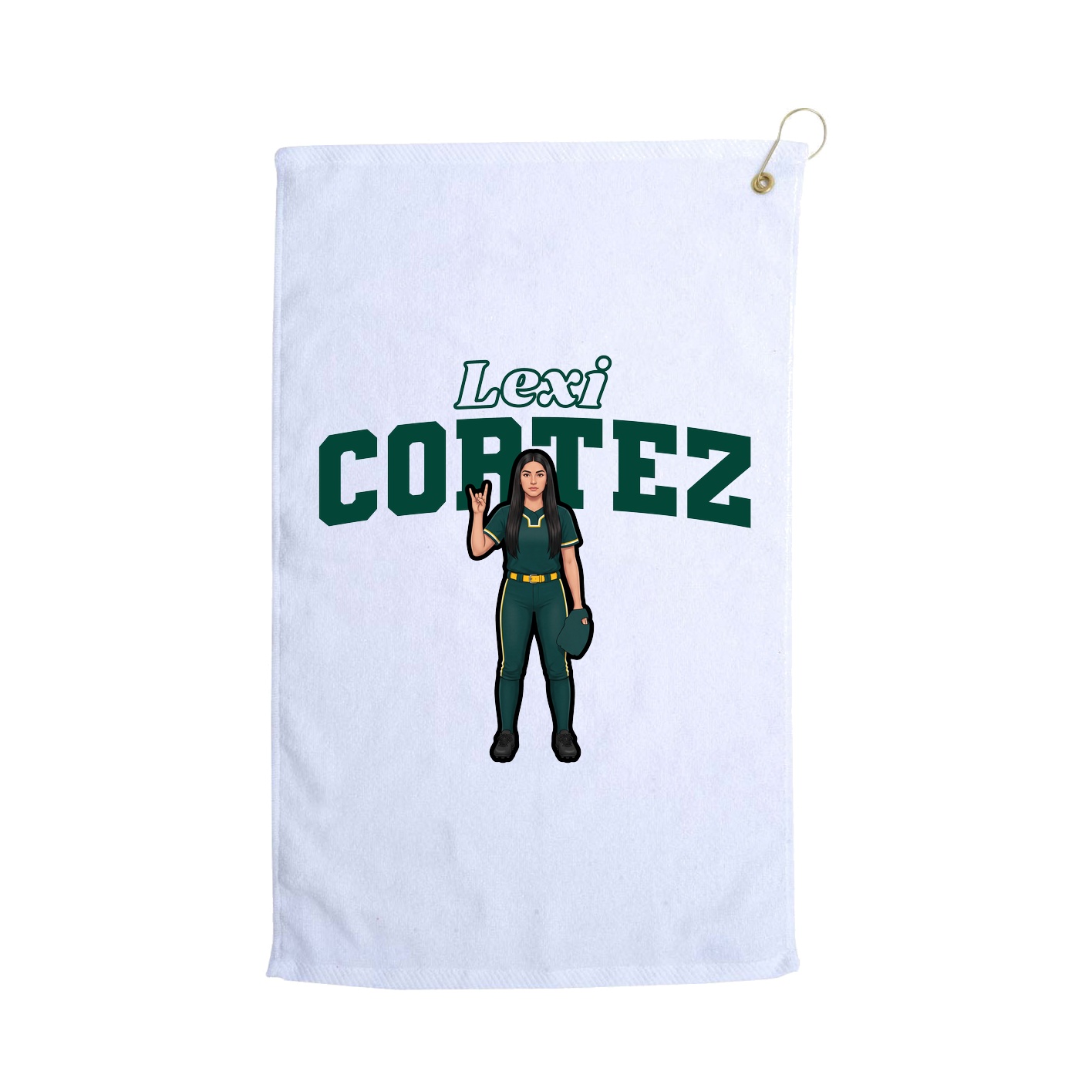 Golf Towel — Name Arch in White
