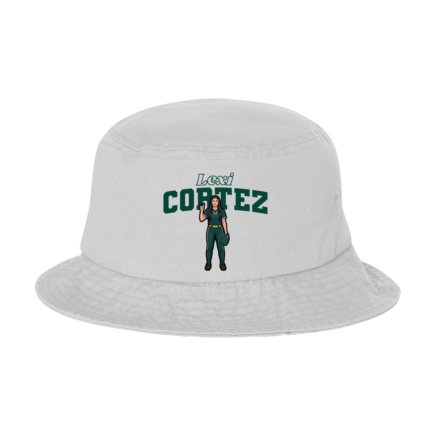 Bucket Cap — Name Arch in White