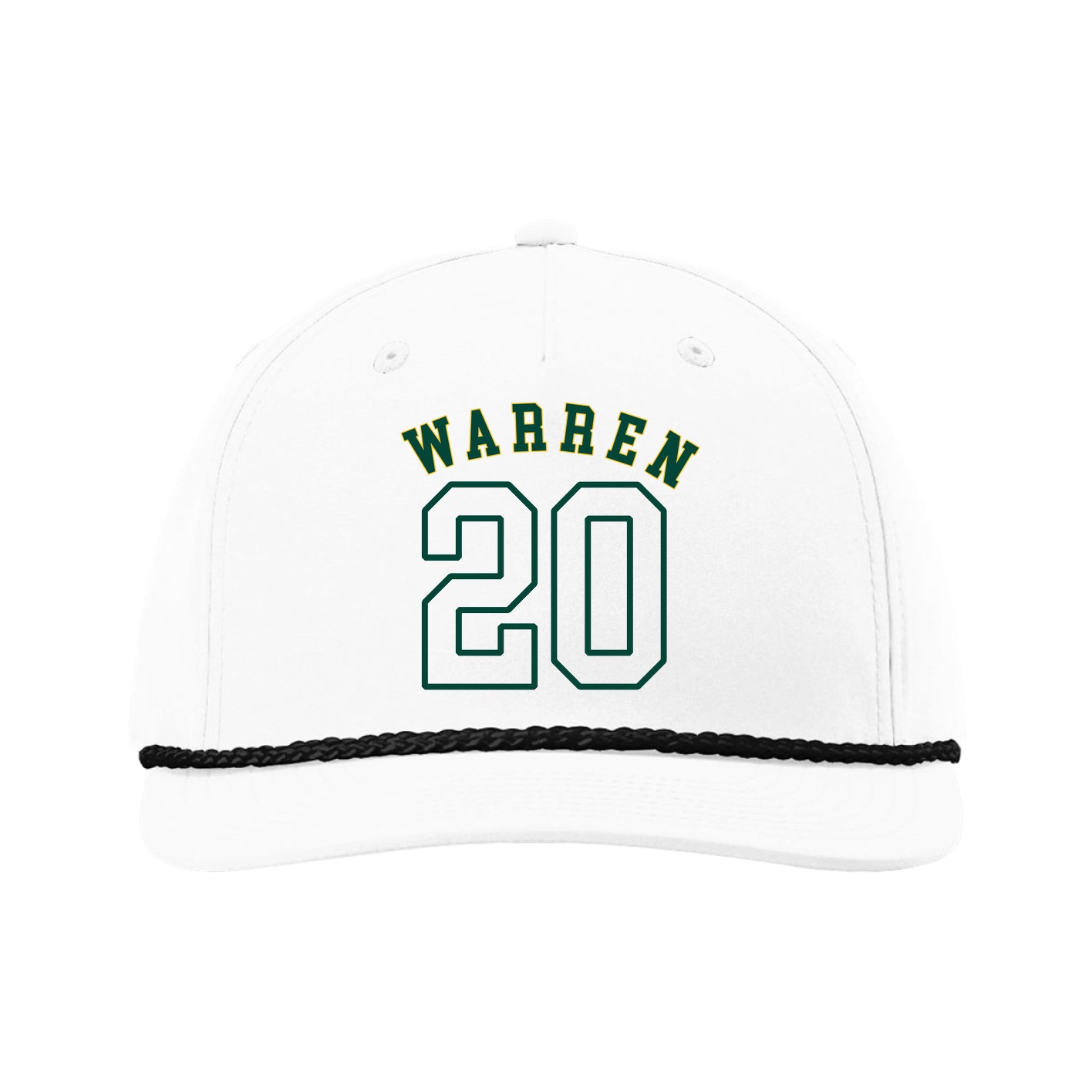 Five-Panel Classic Rope Cap — Shirsey Arch in White