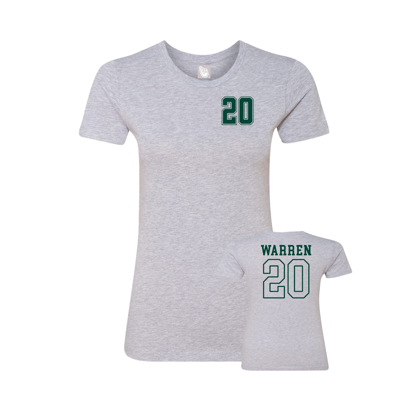Womens Tee — Chest Back in Grey