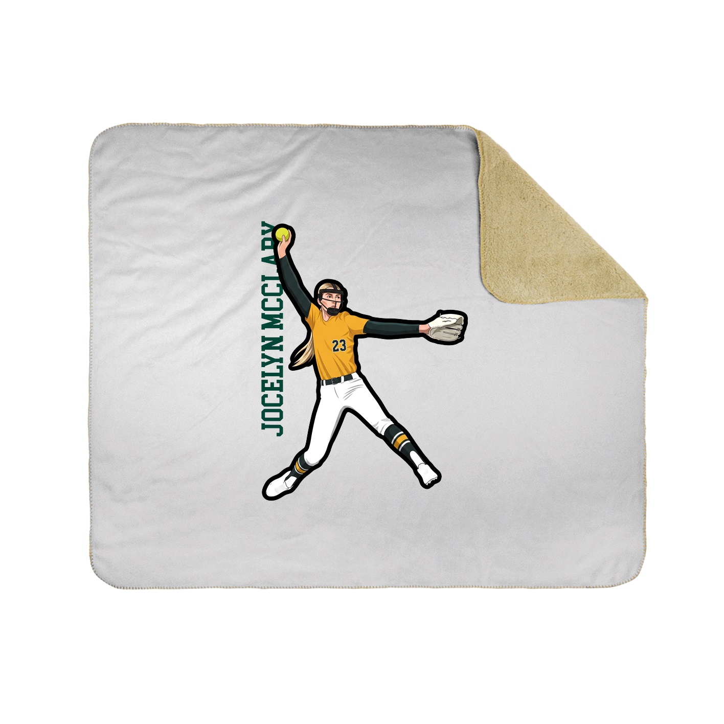 Throw Blanket — Name Vertical in White