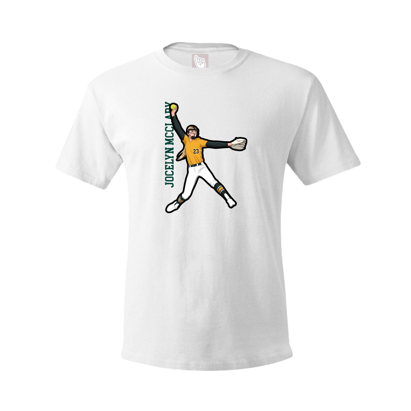 Youth Tee — Name Vertical in White