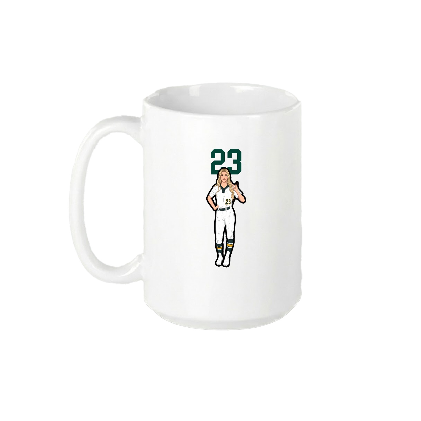 15oz Coffee Mug — Number Top in White