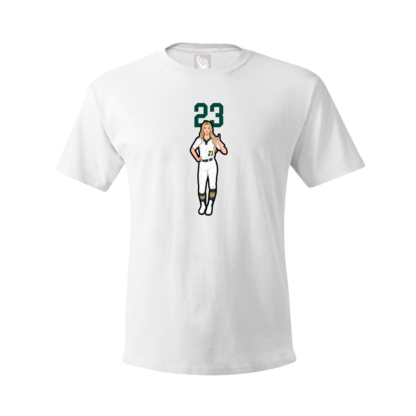 Youth Tee — Number Top in White