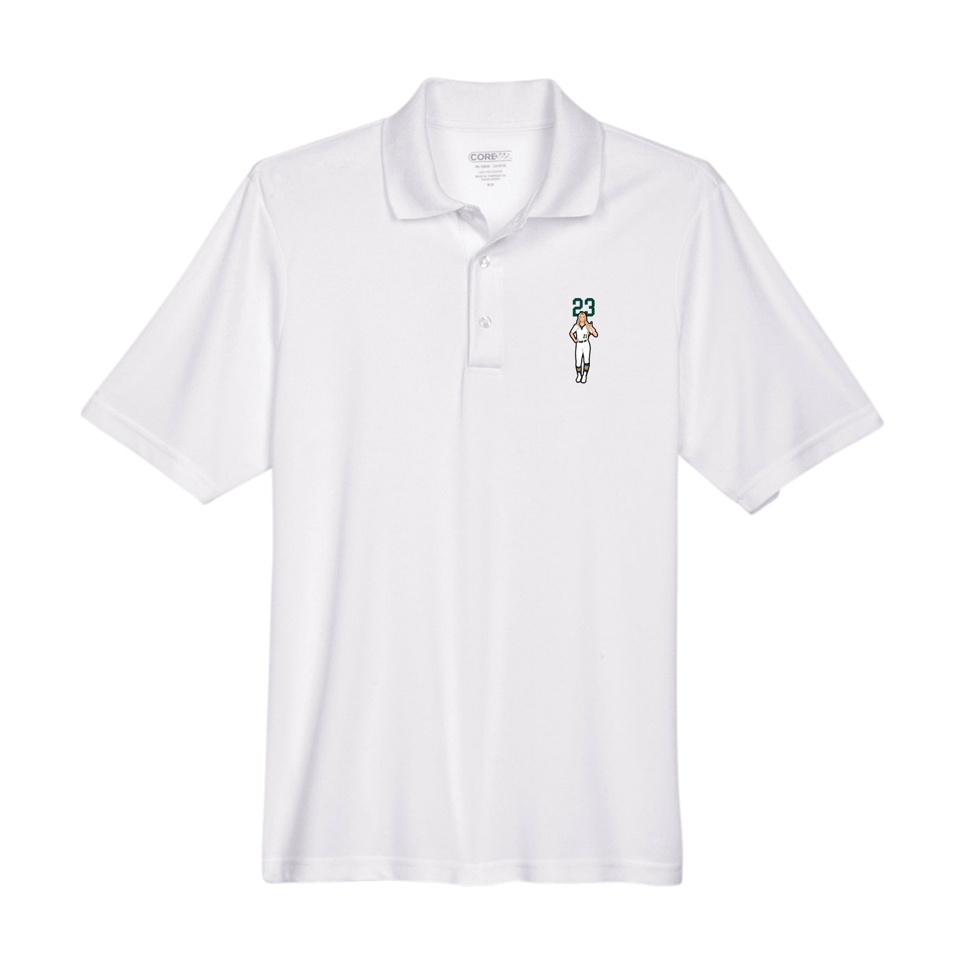 Performance Polo — Number Top in White