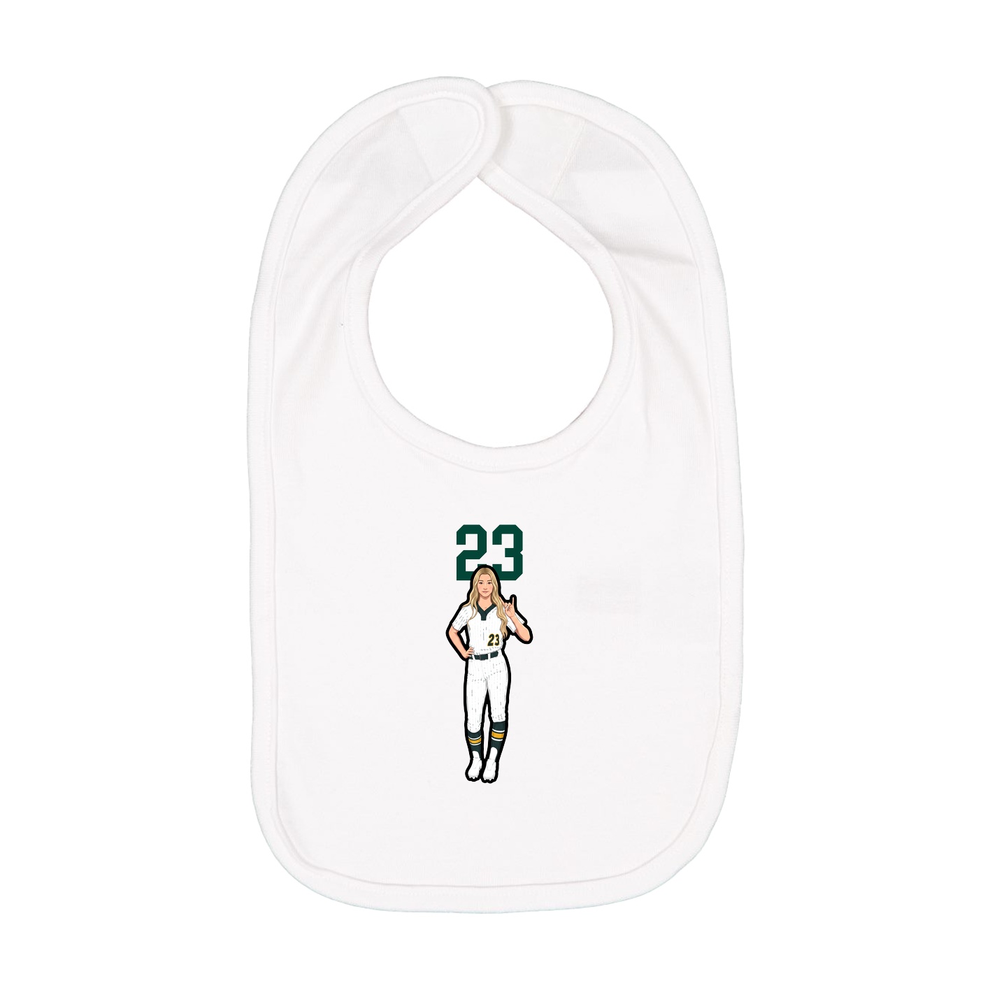 Infant Bib — Number Top in White