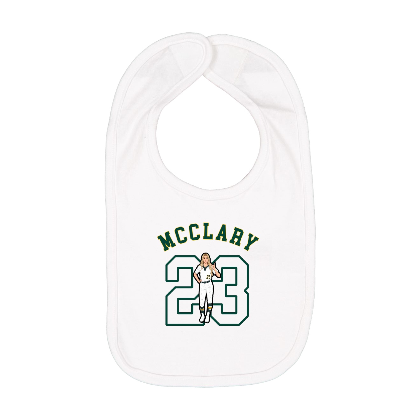 Infant Bib — Shirsey Arch in White
