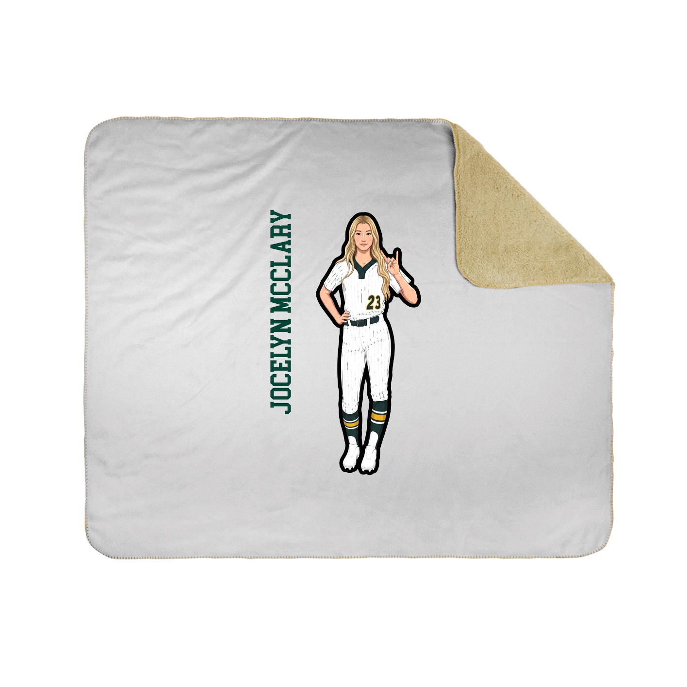 Throw Blanket — Name Vertical in White