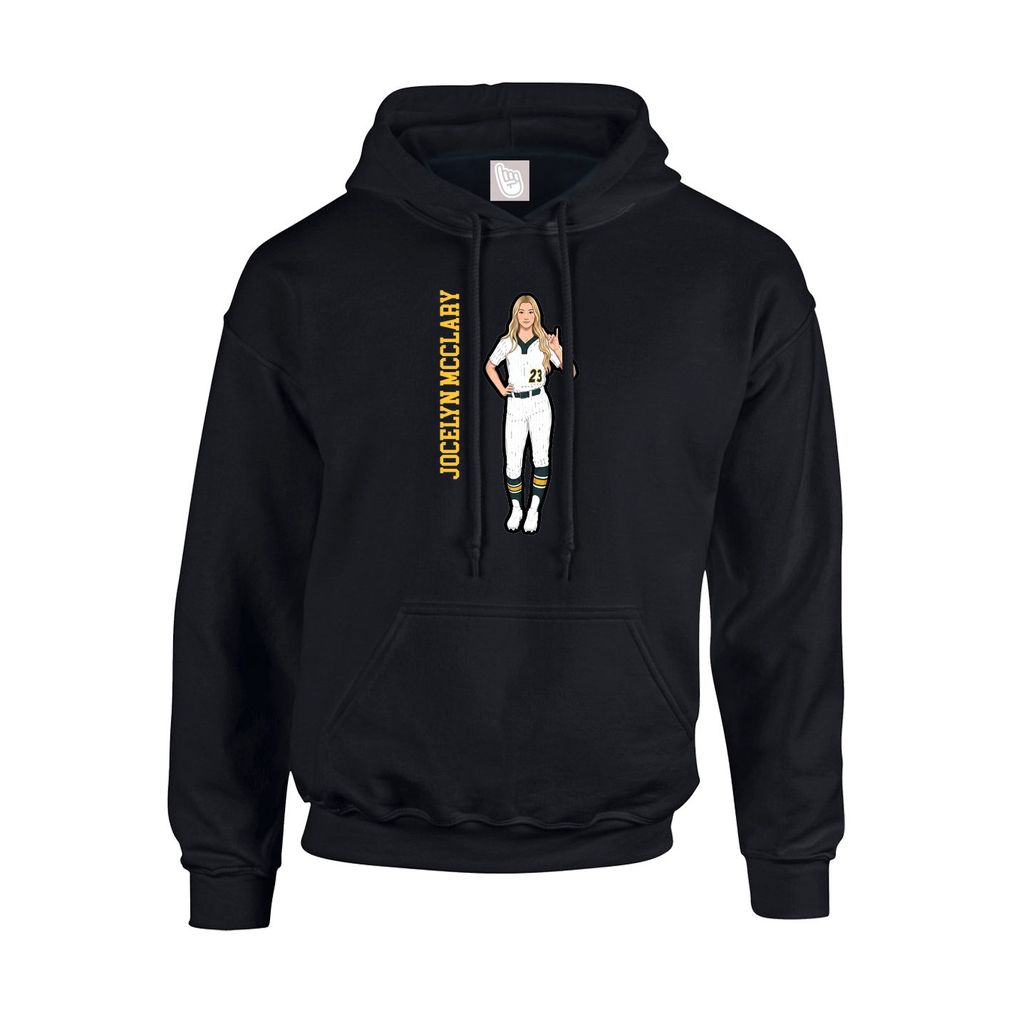 Youth Hoodie — Name Vertical in Black