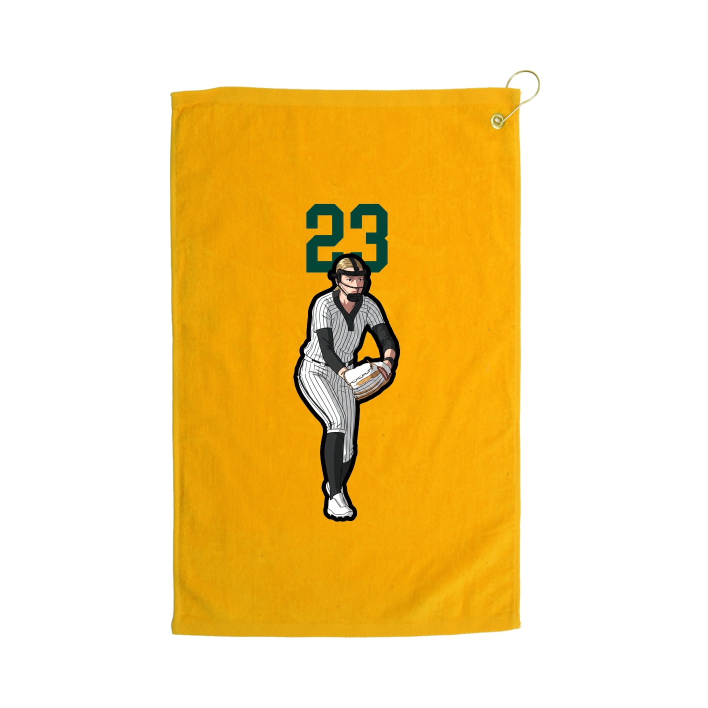 Golf Towel — Number Top in Gold